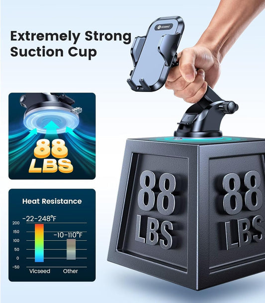 VICSEED [No.1 Powerful Suction] [Rally Racing-Grade Stability] Phone Holders for Your Car 2025 Upgraded Car Phone Holder Mount Truck Stand