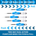 Sports Ball Pump Kit - Portable Air Pump Two-Way Dual Action Inflatable Perfect for Basketballs, Soccer Balls and More - Professional Hand Pump Kit