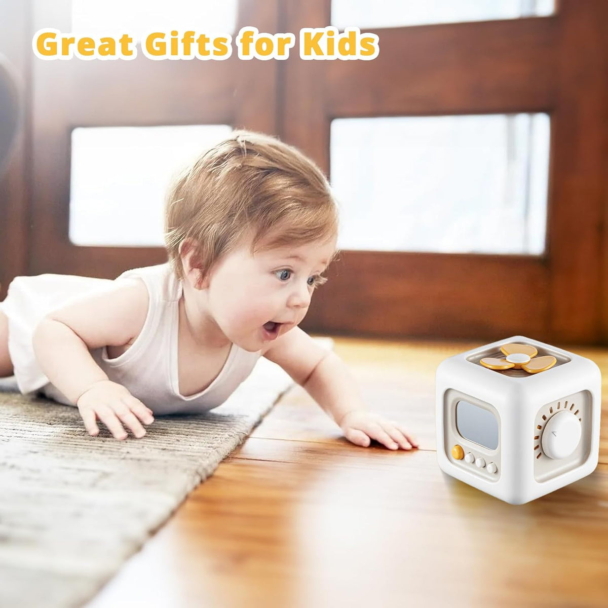 Busy Cube Toy for 1 Year Old Boy, Montessori Toys for 1+ Year Old, Travel Sensory Toys for Toddlers 1-3, Learning Fine Motor Skills| 1st Birthday