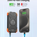 BLAVOR Solar Charger Power Bank 10,000mAh, Portable Wireless Charger, 20W Fast Charging External Battery Pack with USB C for Cell Phones, Solar Panel