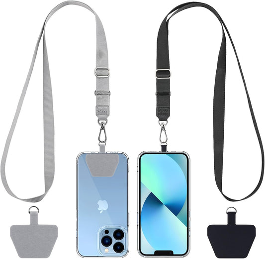 CACOE Phone Lanyard 2 Pack-2× Adjustable Neck Strap,2× Phone Patches,Universal Cell Phone Multifuctional Patch Lanyards Compatible with Most