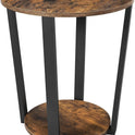 VASAGLE Round Side End Table, 2-Tier Accent Bedside Table with Storage Shelf, Easy Assembly, Nightstand for Small Spaces, Living Room, Bedroom