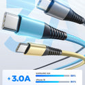 USB C Cable 10FT 3Pack Fast Charging Nylon Braided Long Type C Charger Cable for Samsung Galaxy S24 S23 S22 S21 S10 S9 S8 A02s A03s A11 A12 A13 A14