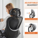 Sweetcrispy Office Computer Desk Chair, Ergonomic High-Back Mesh Rolling Work Chairs with Wheels and Adjustable Headrests, Comfortable Lumbar