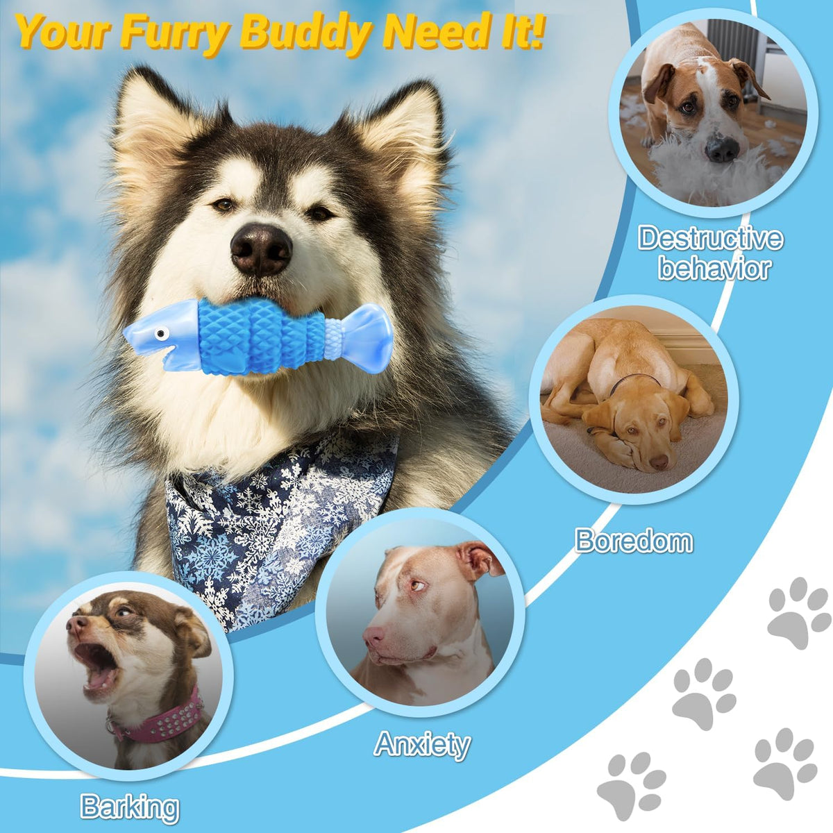 WinTour Tough Dog Toys for Aggressive Chewers, Indestructible Dog Chewers for Medium & Large Breeds, Squeaky Durable Chew Toys to Keep Them Busy