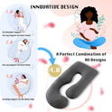 ALLOPERA Pregnancy Pillow, Full Body 57 Inch Maternity Pillow with Removable Washable Cover - Sleep Support for Legs, Back, Neck, Shoulder, HIPS
