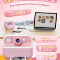 Instant Camera, Front Rear Dual Selfie Kids Camera with 1080P Videos, Holiday Birthday Gifts for Kids Age 3-12, Toddler Portable Travel Print Digital