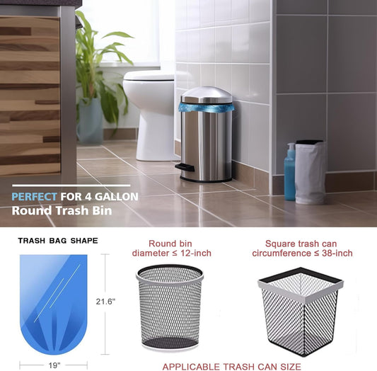Small Trash Bags, AYOTEE 4-6 Gallon Compostable Garbage Bags, 4 Gallon Trash Bags, Unscented Leak Proof Biodegradable Bags Wastebasket Liners