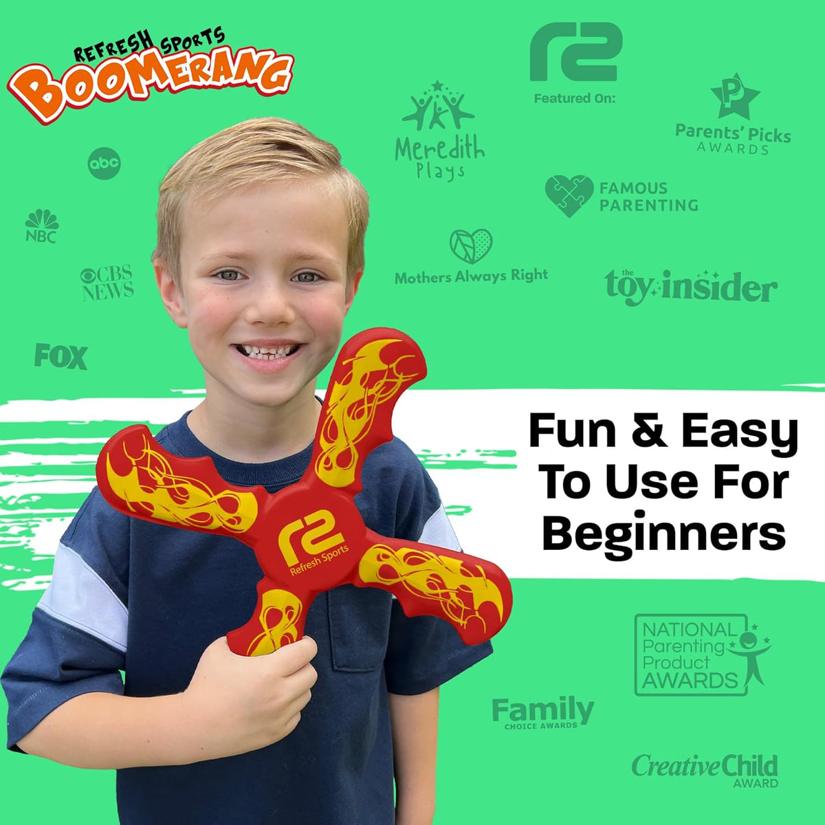 Boomerang for Kids - It Really Does Fly Back - Fun & Easy to Use Gifts for Boys & Girls - Best Toys for Ages 8-13 Gift Idea - Soft Foam Design