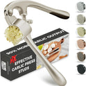 Kitessensu High Effective Garlic Press With Studs, Heavy Duty Garlic Mincer, Easy to Squeeze and Clean, Rust Proof & Dishwasher Safe, Ginger Crusher