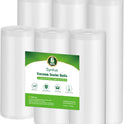 Syntus Vacuum Sealer Bags, 6 Pack 3 Rolls 11" x 20' and 3 Rolls 8" x 20' Commercial Grade BPA Free Bag Rolls, Food Vac Bags for Storage, Meal Prep or