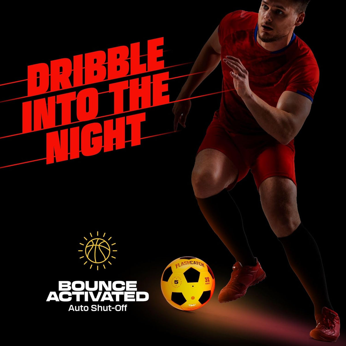 Light Up Soccer Ball - Glow in The Dark - NO 5 - Sports Gear Gifts for Boys & Girls 8-15+ Year Old - Kids, Teens Gift Birthday Ideas - Cool Boy Toys