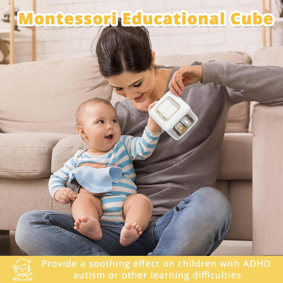 Busy Cube Toy for 1 Year Old Boy, Montessori Toys for 1+ Year Old, Travel Sensory Toys for Toddlers 1-3, Learning Fine Motor Skills| 1st Birthday