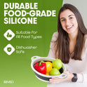 Collapsible Colanders (3 Pack Set) Food Strainers with Over-Sink Water Draining Base for Pasta Fruits and Vegetables (Patent Pending) White (3 Sizes