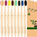 Virgin Forest 10 Count Bamboo Toothbrush, Soft Bristle for Adults, Eco Friendly Natural Wooden Toothbrushes, Vegan Organic Bamboo Travel Tooth Brush