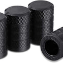 CKAuto Tire Valve Stem Caps, Black, 4 pcs/Pack, Anodized Aluminum Tire Valve Cap Set, Corrosion Resistant, Universal Stem Covers for Cars Trucks