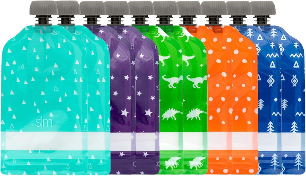 Simple Modern Reusable Baby Food Pouches for Toddlers | BPA Free Plastic, Food Safe, Freezer Safe | Refillable for Applesauce Yogurt & Puree Squeeze