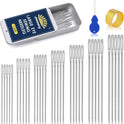 35 Pcs Large Eye Sewing Needles, 7 Size Sewing Sharp Needles for Handsewing, Leather Embroidery Thread Needle, Stainless Steel Yarn Knitting Needle