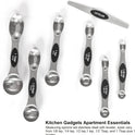 Magnetic Measuring Spoons Set Stainless Steel with Leveler, Stackable Metal Tablespoon Measure Spoon for Baking, Cups and Spoon Set Kitchen Gadgets
