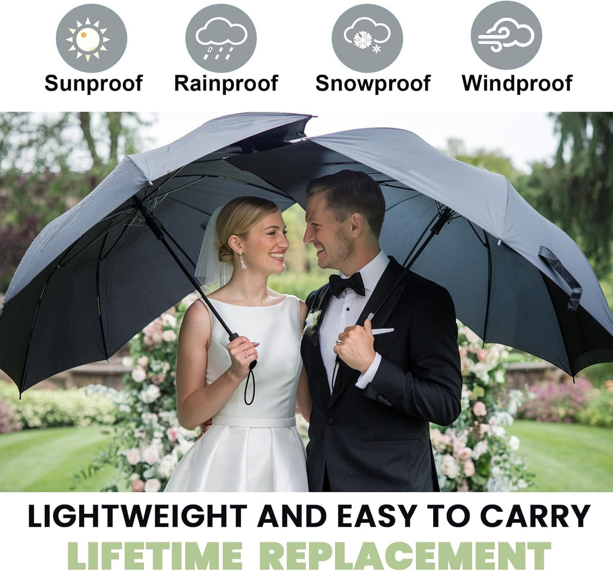 SIEPASA Compact Travel Umbrella - Windproof Auto Open/Close, Small Folding Umbrella for Rain - Lightweight & Durable with Fiberglass Frame