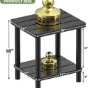 Outdoor Side Table, 2-Tier Small Outdoor Table for Patio, Adirondack Side Tables for Outside or Indoor, Bamboo End Table for Pool, Porch, Weather