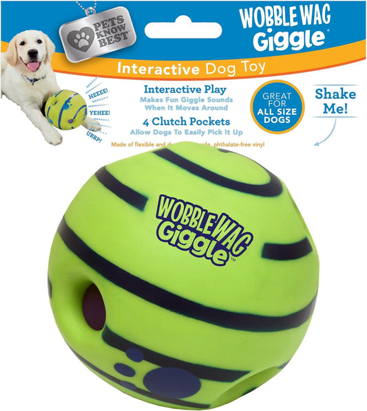 Wobble Wag Giggle Ball | Rolling Enrichment Toy for Fun Playtime, Interactive Play for Indoor or Outdoor, Keeps Dogs & Puppies Large, Medium or Small