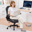 GTRACING Office Computer Gaming Chair Ergonomic Desk Chair for Adults with Lumbar Support Flip-Up Arms Adjustable Height Swivel Wheels PU Leather