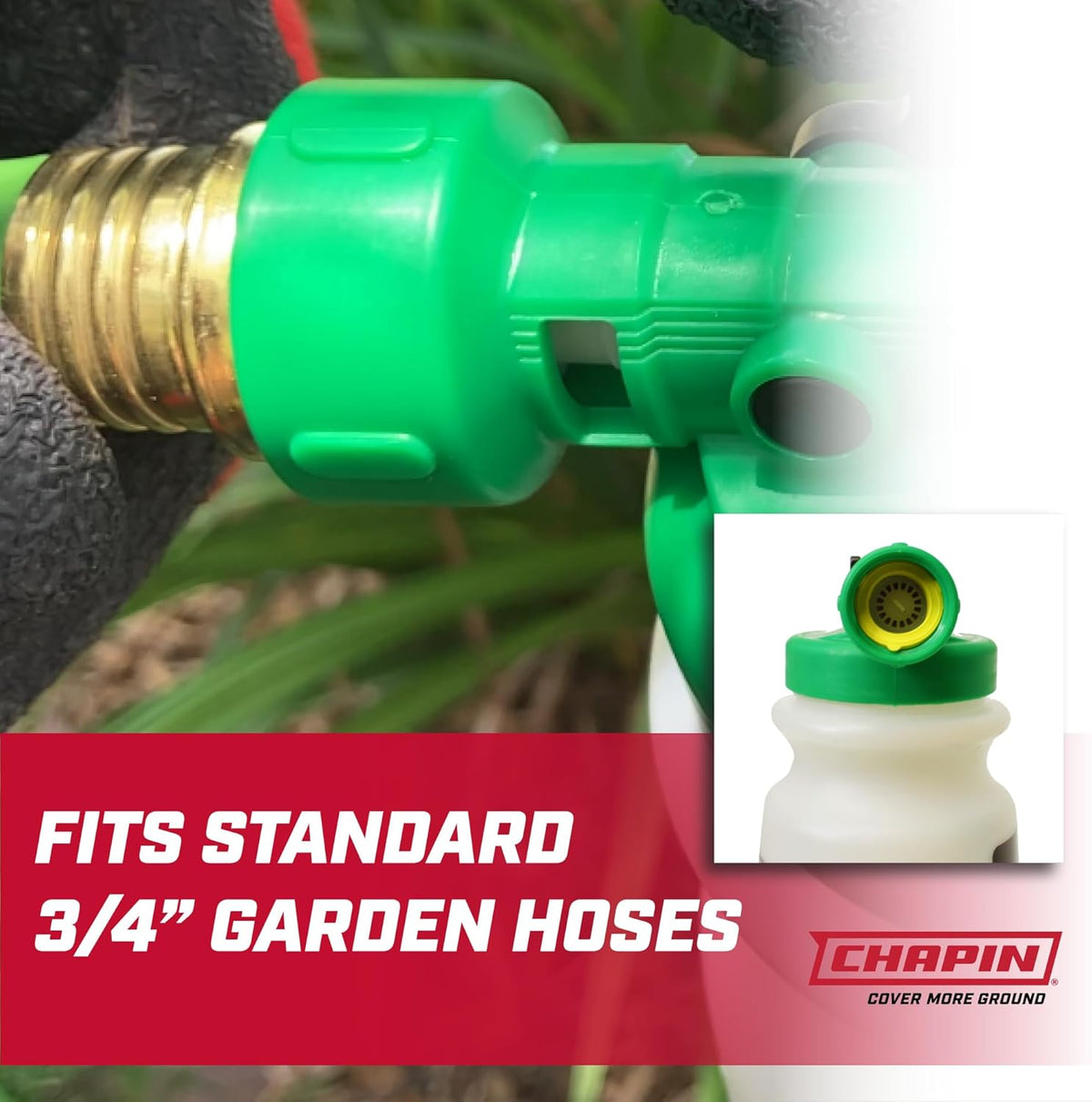 Chapin G390 Hose End Sprayer for Water Soluble Materials, 20 Gallon, 32 Ounce Tank, Finger Control and Backflow Prevention, for Spraying Lawns