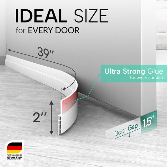 Vellure door draft stoppers for bottom of door - NEW premium door sweep / door seal strip (save energy – installs quickly and easily) door weather
