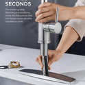 FORIOUS Kitchen Faucets with Pull Down Sprayer, Brushed Nickel, High Arc Single Handle Classic Stainless Steel Sink Faucet 1 or 3 Hole, Suitable for