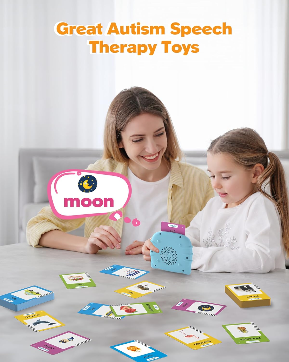 Talking Flash Cards for Toddlers 1 2 3 4 Year Olds, Montessori Language Learning with 224 Words, Pocket Speech Therapy and Autism Playthings
