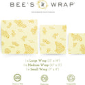 Bee's Wrap Beeswax Wraps for Food - Honeycomb 3 Pack (S, M, L) Made in USA Reusable & Organic Food Wraps, Sandwich Wrap & Bowl Covers - Eco-Friendly