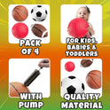 Bedwina Sports Balls for Kids & Toddlers - 5-inch Sports Balls Set Includes Football, Small Soccer Ball, Basketball, and Playground Balls, Fun