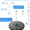 AISITIN 3.5W Solar Fountain Pump for Water Feature Outdoor DIY Solar Bird Bath Fountain with Multiple Nozzles, Solar Powered Water Fountain