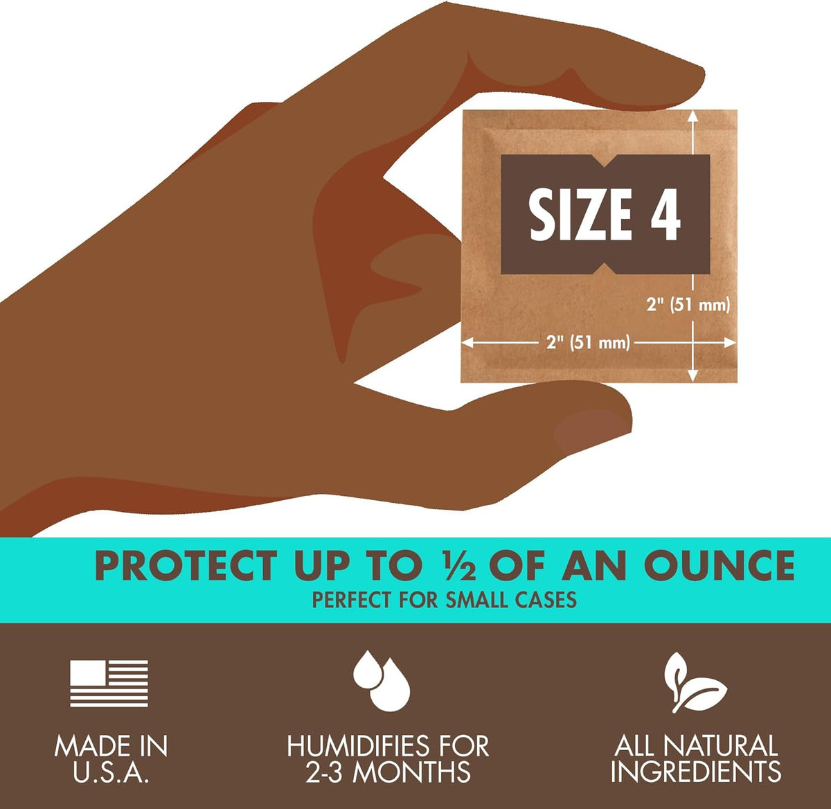 Boveda 62% Two-Way Humidity Control Packs For Storing ½ oz – Size 4 – 10 Pack – Moisture Absorbers for Small Storage Containers – Humidifier Packs