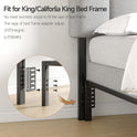 ONBRILL Adjustable Headboard for King/California King Size Bed Frame, Linen Fabric Bed Headboard with Storage & RGB LED Light in Modern Vertical