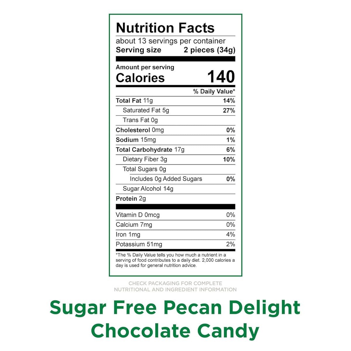 RUSSELL STOVER Sugar Free Pecan Delight Chocolate Candy, 15.5 oz. bag