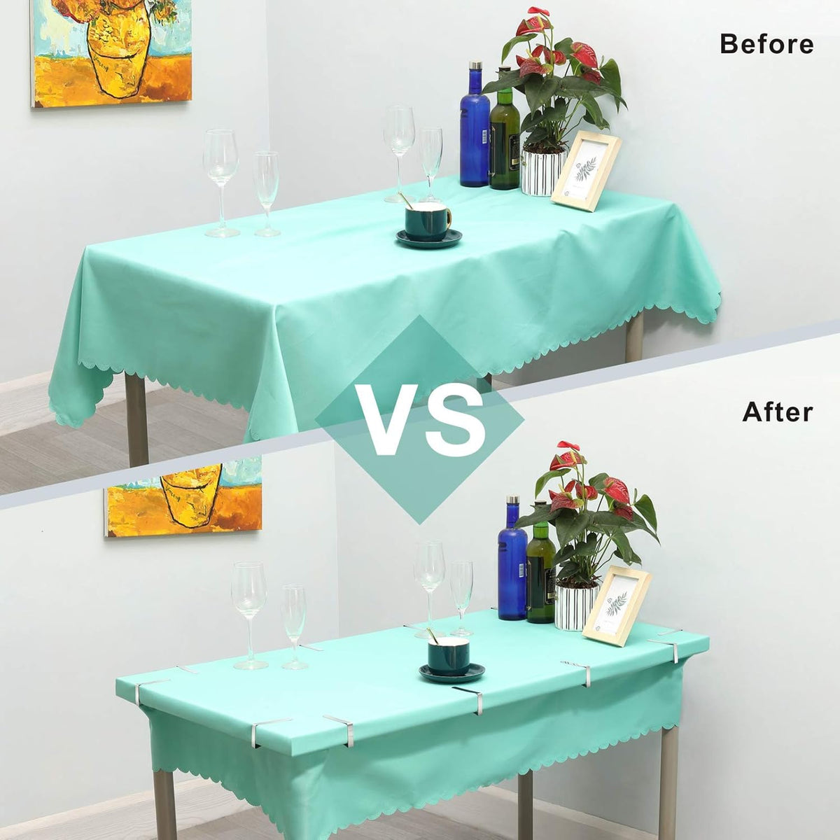 12 Pack Tablecloth Clips - Heavy Duty Picnic Table Clips, Stainless Steel Table Cloth Cover Clamps, Table Cloth Holders Ideal for Restaurant Picnics