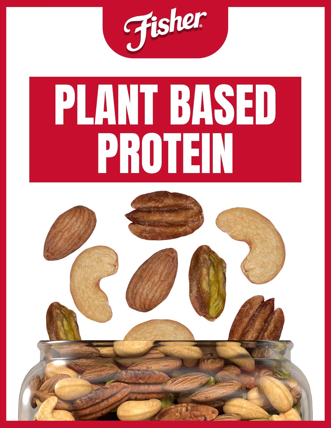 Fisher Oven Roasted Never Fried Deluxe Mixed Nuts, 24 Ounces (Pack of 1), Almonds, Cashews, Pecans, Pistachios, Healthy Snacks for Adults, Made With