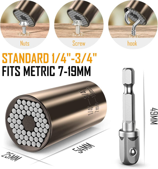 Lenski Stocking Stuffers for Men Adults, Super Universal Socket Christmas Gifts for Men, Mens Gifts for Dad Him Grandpa, White Elephant Gifts for