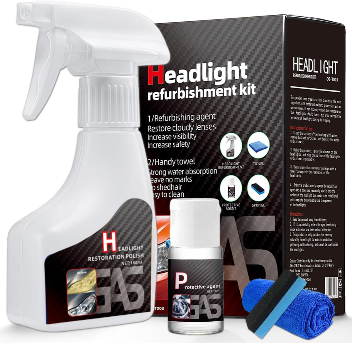 Car Headlight Restoration Polishing Kits Headlamp Repair Kits Car Light Polisher Cleaning Kits Ceramic Coating Spray Shiny Stuff Headlight