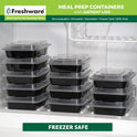 Freshware Meal Prep Containers [50 Pack] 1 Compartment Food Storage Containers with Lids, Bento Box, BPA Free, Stackable