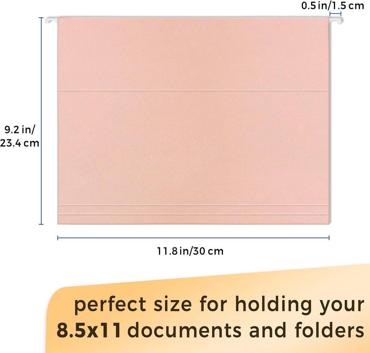 SUNEE 25 Count Hanging File Folders, Pastel Colors, Hanging File Folders Letter Size, Hanging Folders with 1/5-cut Tabs, Designed for Bulky Files
