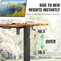 Veken 47.2" Standing Desk, Adjustable Height Office Desk with Wood Desktop, Computer Table for Home Work, Study and Gaming, Small Spaces, Modern