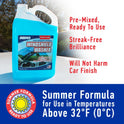 ABRO Windshield Washer Fluid Ready to Use Formula - 1 Gallon, Pre-Mixed, Streak-Free Cleanliness, 2-In-1 Removes Bugs & Tar