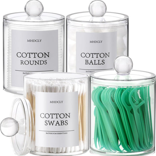 Bathroom Organizers and Storage,4 Pack Bathroom Accessories,Bathroom Decor,Home Decor,Bathroom Storage and Organization,Qtip Holder for Room Decor
