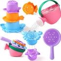 Fajiabao Baby Bath Toys for Kids Ages 1-3 Toddler Bath Toys Mold Free for 2-4 Bathtub Sand Beach Pool Water Toys for 1+ Year Old Girl Gifts 5 PCS