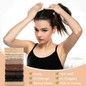 Boho Hair Ties, 20 PCS of 4 Styles Cute Bands for Thick or Thin Hair, No Damage Elastic Bracelets, Brown Hair Accessories for Girls and Women