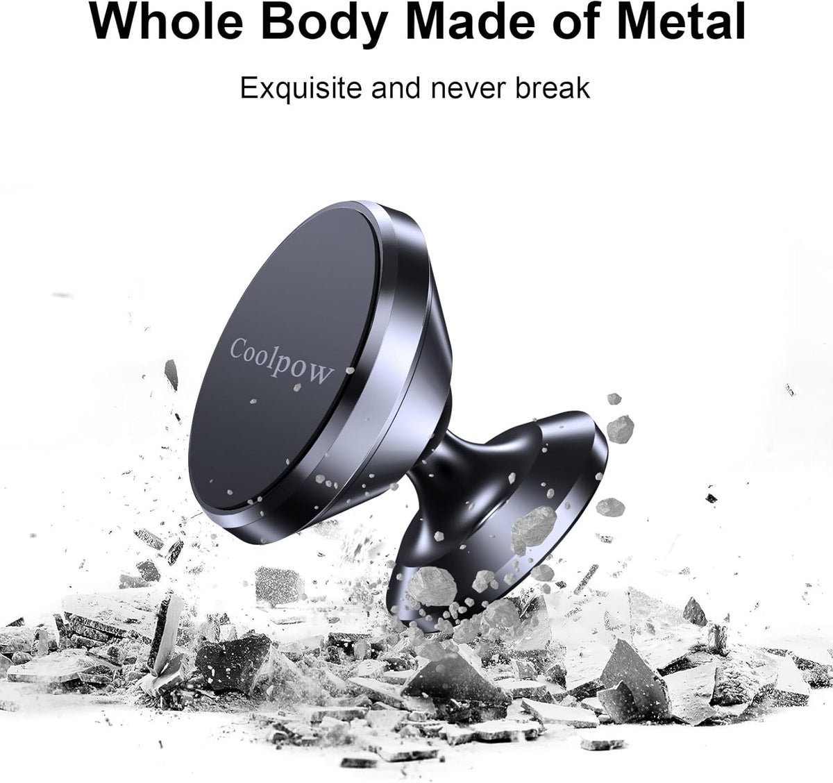 Coolpow【2 Packs 】Magnetic Phone Holder for car【Strong Magnet】phone holders for your car phone holder Mount for Car【4 Metal Plate】Universal Dash cell