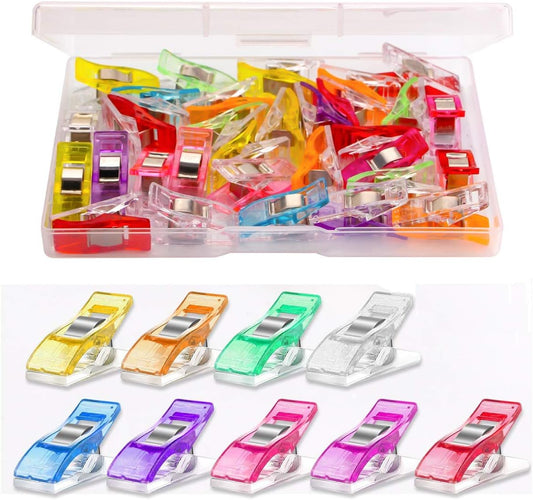 Multipurpose Sewing Clips 30 Pcs Premium Quilting Accessories - Assorted Colors Fabric Clips for Sewing Supplies and Crafting Tools